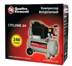 Компрессор поршневой масляный QUATTRO ELEMENTI CYCLONE-24 (240 л/мин, 24л, 2л.с, 8 бар, 26 (770-230)