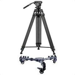 FOTOPRO Tripod DV3С-FW профессиональный видео штатив карбоновый с колесами