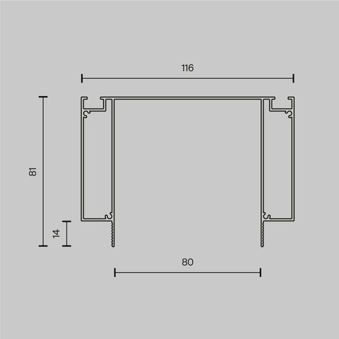 Алюминиевый профиль ниши скрытого монтажа для ГКЛ потолка Maytoni ALM-11681-PL-W-2M 2м