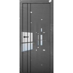 Купить Межкомнатная дверь глянец Pt 4 Платина crystall gray алюминиевая кромка Al Black Edition глухая