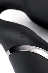 Черный безремневой вибрострапон Vibrating Bendable Strap-On L - 
