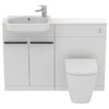 Ideal Standard T459401 "Ideal Standard i.life S Напольный пристенный безободковый унитаз-соло, технология RimLS+, горизонтальный (универсальный) выпуск, с крепежом