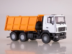 MAZ-6501 dump truck restyling white-orange 1:43 AutoHistory