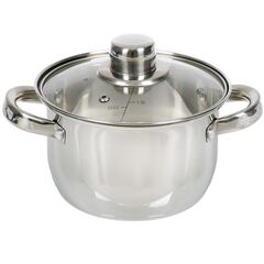 Кастрюля нерж, 1.9 л, с крыш, крышка стекло, DNN3, SD-A17-16