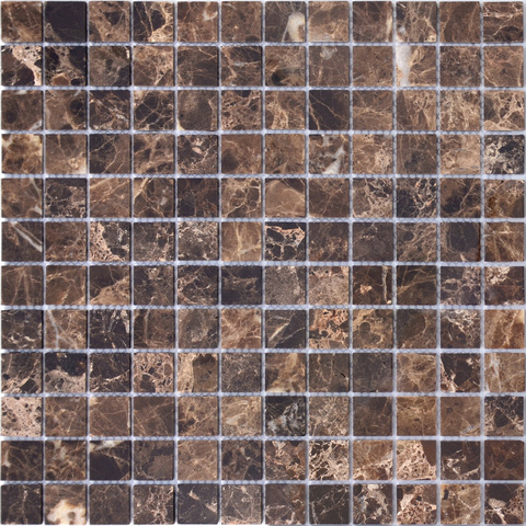 Мозаика LeeDo Caramelle: Pietrine - Emperador Dark полированная 29,8x29,8x0,4 см (чип 23x23x4 мм)