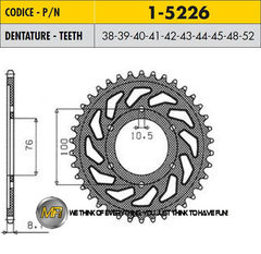 Звезда Задняя Ведомая Sunstar 1-5226-41 JTR816-41