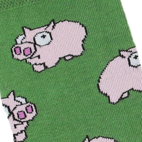 Носки с рисунком свиньи зеленые оптом