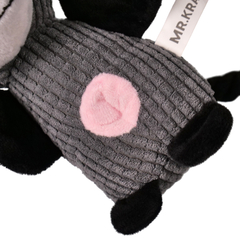 Mr.Kranch игрушка для собак Ослик плюшевая с канатиками,пищалкой и карманом под лакомство 21см серая