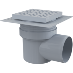 APV10 - Сливной трап 150*150/110 с боковой подводкой пластмассовый, белый