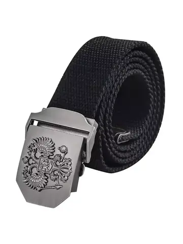 Ремень тактический брючный герб РФ (черный)