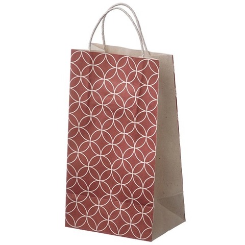 Пакет подарочный Fest, 1 шт, 17х34 см, красный/коричневый/с рисунком