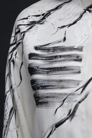 Рубашка - кимоно с ручной росписью и вышивкой