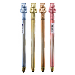 Ручка шариковая, автоматическая, Basir, синие чернила, стилус, серия "Капибара", поворотный механизм, разноцветный корпус с фигуркой, 36 шт