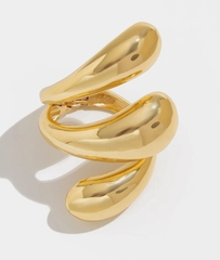 46022- Браслет-манжета Три КАПЛИ два оборота цвет золото/серебро