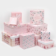 Коробка одиночная, Квадрат, Happy New year, 28*28*15 см, 1 шт.