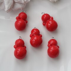 Подвеска Неваляшка, красная, 25*17 мм, S011