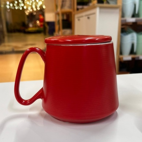 Керамическая кружка заварная с ситом SWED HOUSE, красный, 400 мл