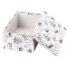 Коробка одиночная, Прямоугольник, Влюбленные котики, 12*6,5*4 см