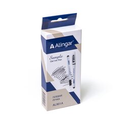 
          Ручка гелевая Alingar, "Sample", 0,55 мм, черная, резиновый грип, круглый, белый, пластиковый корпус, карт. уп.
