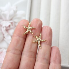 Швензы Морские звезды 19*21 мм с английским замком, позолота, Ш117