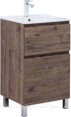 Aquanet 345674 Тумба с раковиной Алвита new 50 (Flat) напольная 2 ящ. цв.дуб веллингтон табак (345674) фото