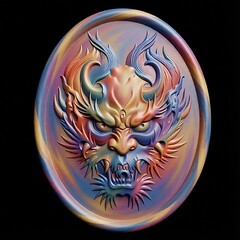 Силиконовый молд № 481 Медальон Голова Демона , маска Хання