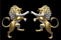 Силиконовый молд № 1064 Львы 2 в 1