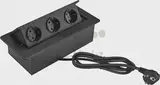 Розетка Cactus CS-SOCKET-EU3-BK для столешницы 26.5x11.8x6.5см черный