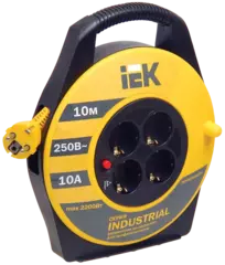 Катушка УК10 с т/з 4места 2P+PE/10м 3*1,5 Industrial ИЭК   WKP15-16-04-10