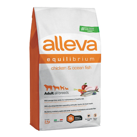 Сухой корм Alleva Equilibrium Chicken&Ocean Fish Adult с рыбой и курицей для собак 2 кг(Аллева)