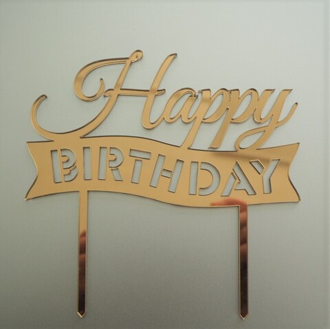 Топпер Birthday7 пл.зеркальный золото