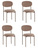 Стул Бриф SN велюр капучино каркас капучино муар, 4шт./уп.