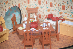 Комплект кукольной мебели для кухни и столовой Happy family