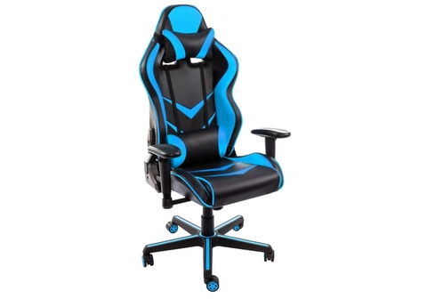 Офисное кресло для персонала и руководителя Компьютерное Racer черное / голубое 70*70*120 Черный / голубой