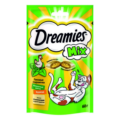 Лакомство DREAMIES д/кошек Курица кошачья Мята 60 г м/у Mars РОССИЯ