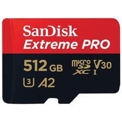 Карта памяти microSDXC 512GB SanDisk Class 10 UHS-I A2 C10 V30 U3 Extreme Pro (SD адаптер) 170MB/s