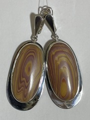 Агат древесный  (серьги из серебра)