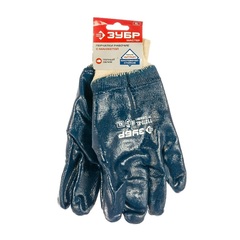 ЗУБР HARD XL (10), с манжетой, маслобензостойкие, износостойкие, перчатки с нитриловым покрытием, Профессионал (11272-XL)