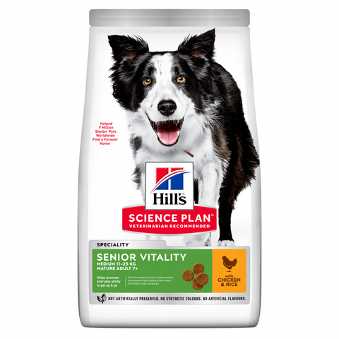 Hill's SP Senior Vitality собаки 7+ средних пород курица сухой (800 г)