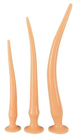 Набор из 3 телесных удлиненных анальных пробок Super Long Flexible Butt Plug Set - Orion You2Toys 05560090000