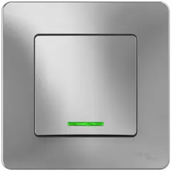 ПЕРЕКЛ.1-кл.С/У подстветка 10А 250B, АЛЮМИНИЙ BLNVS010613