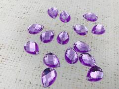 Стразы пришивные акрил, р. 1,3х1,8 см, лаванда