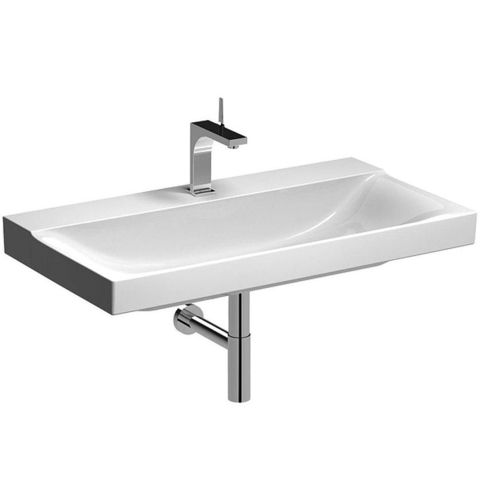Раковина Geberit Xeno²: B=90см, T=48см, Отверстие под смеситель=По центру, Перелив=Без, Белый / Специальное керамическое покрытие KeraTect