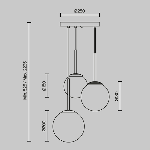Подвесной светильник Maytoni Basic form MOD321PL-03W
