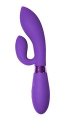 Фиолетовый вибратор Gina с клиторальным отростком - 20 см. - 
