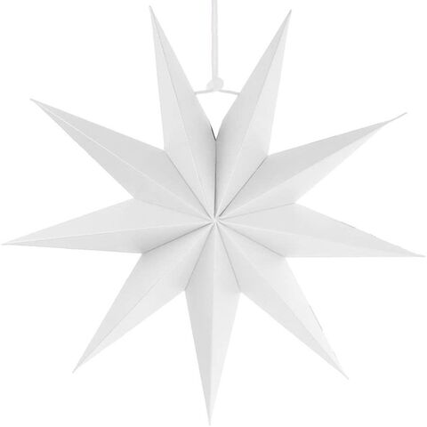 Бумажная звезда, 45 см, 9-конечная, Белый