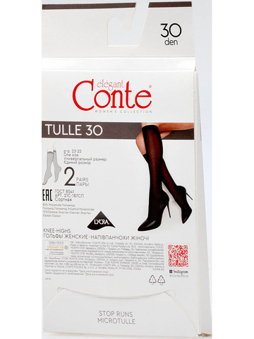 Гольфы с тюлевым эффектом Tulle 30 Conte, 2 пары