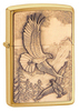 Зажигалка Zippo Where Eagles Dare Emblem № 20854 с покрытием Brushed Brass, латунь/сталь, золотистая