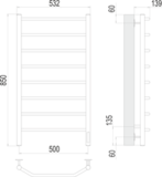 Полотенцесушитель Terminus Виктория П8 500х850 электро
