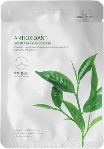 Beauugreen Маска на тканевой основе Premium Green tea Essence mask